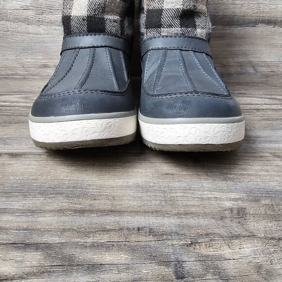 UGG Astin Waterproof Winter Snow Gray Buffalo Plaid Flannel Boots Unisex - Picture 4 of 13
